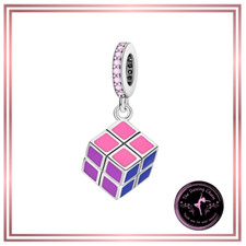 ?RUBIK'S  CUBE S925 Genuine Sterling Silver Charm Bracelet Pendant ?
