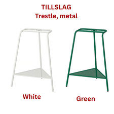 IKEA TILLSLAG Trestle Table Leg Adjustable green &White Metal Desk Support Frame