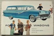 FORD STATION WAGONS Range USA Car Sales Brochure For 1956 #FD-7573