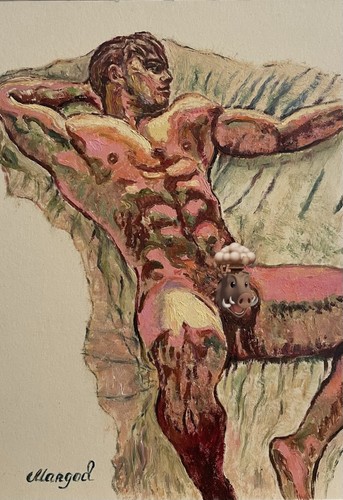 Erotic art original - art, oil