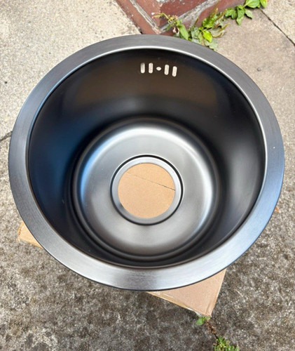Round inset kitchen sink - kitchen,