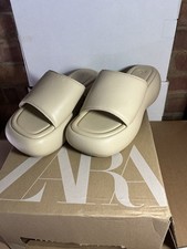 Zara Beige Sliders Shoes - Unisex - Size UK 9
