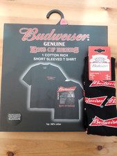Budweiser T Shirt and Socks Set Various Size's - BNWT