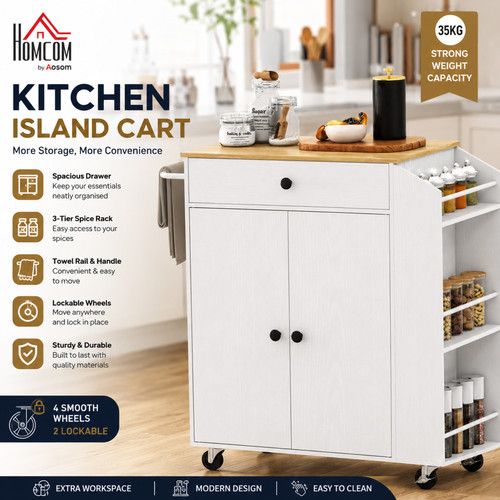 Homcom kitchen island with - homcom,