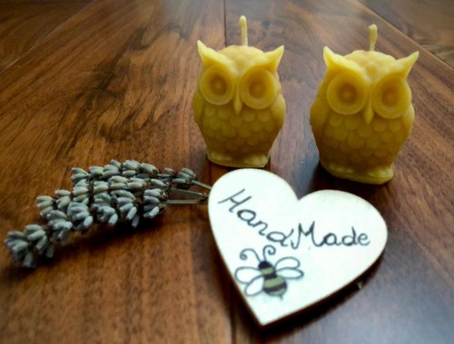 Owl beeswax pillar table - 2x,