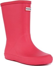 Hunter Kids First Classic Welly Rain Boots Unisex Shoes Pink UK 1 - 13