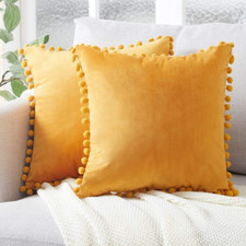 Velvet Pom-poms Cushion Covers