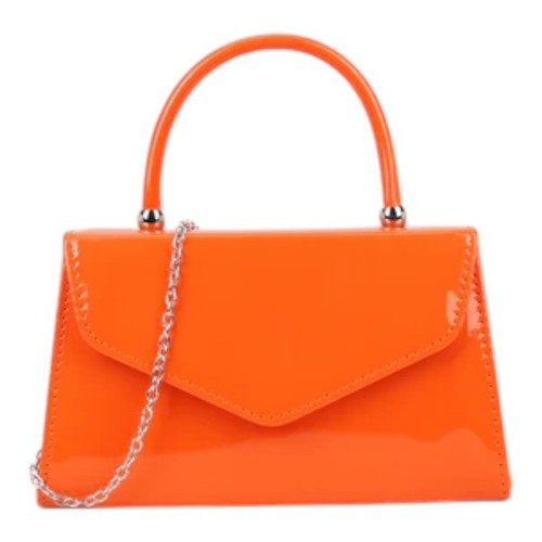 Ladies plain patent clutch - plain,