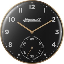 Ingersoll Analogue Wall Clock, Easy To Read, 30cm Diameter in Gold colour case