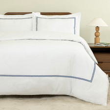 Embroidered cotton duvet cover - duvet,
