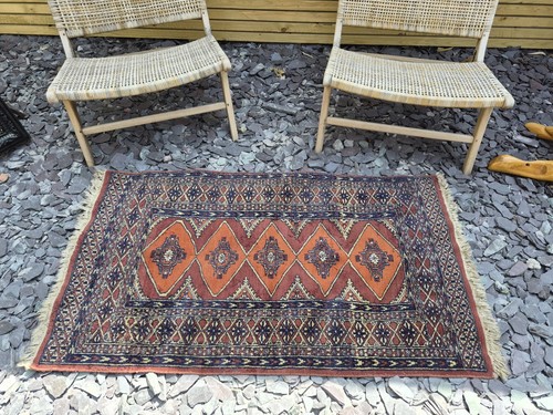 Vintage hand knotted bokhara - vintage,