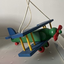 Wooden Bi-Plane Light Fitting for Children's Bedroom or Playroom