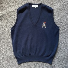 Balmoral Botany Wool Golf Vest Men's Size 48 Navy Blue Sleeveless Jumper