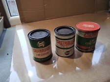 3 X Castrol Grease Tins Vintage Man Cave Petroliana