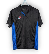 Domino's Unisex Short Sleeve Uniform Workers Polo Shirt Black Blue Size Medium M