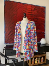 80s -90s Floral Jacket Women’s Size XL With Shoulder Pads Colourful Festival