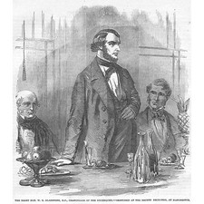 William Ewart Gladstone at Manchester - Antique Print 1853