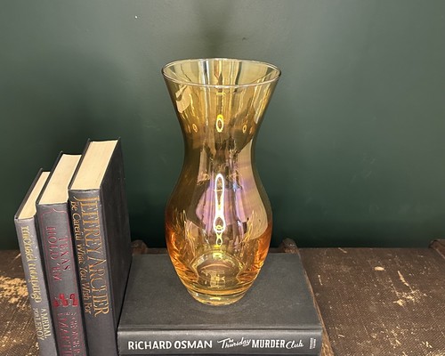 Tall iridescent glass vase - tall,