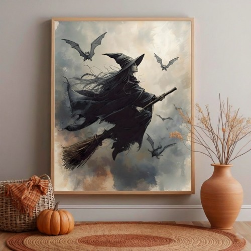 Flying witch wall art - flying,