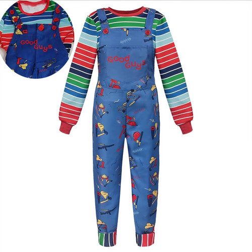 Chucky cosplay costume striped - cosplay,