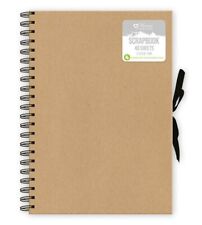 A4 Kraft Ribbon Tie Scrapbook Photo Album Display Book Wiro Bound 40 Sheet SCEL