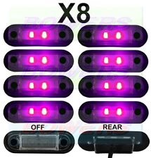 8 x 12V/24V FLUSH FIT PURPLE FRONT LED MARKER LAMPS / LIGHTS TRUCK VAN KELSA BAR