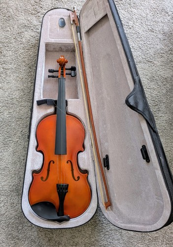 Violin with case and bow - case,
