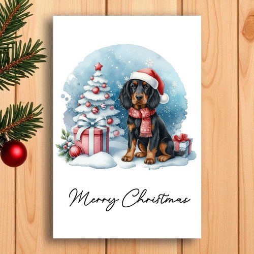 Gordon setter christmas card - gordon,