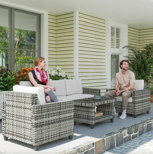 Rattan sofa set garden patio - sofa,