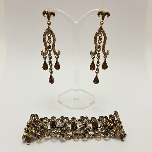 Vtg goldtone filigree faux - vtg,