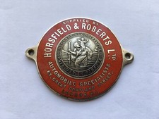 C1930s HORSFIELD&ROBERTS Ltd LONDON N.W.1.ST CHRISTOPHER CAR DASHBOARD PLAQUE