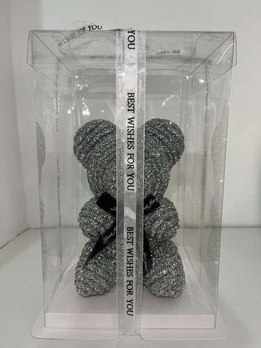 25cm diamond rose bear - rose,