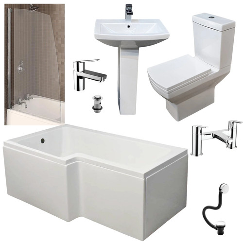 Shower bath suite shaped - suite, l