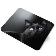 Mouse Mat Pad - BW - Black Cat Kitten Laptop PC Desk Office #38549
