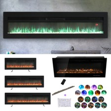 50-100" Electric Insert Fire LED Fireplace 9-12 Flame Wall/Inset Mount/Freestand