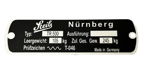 Steib nameplate tr500 - steib,,