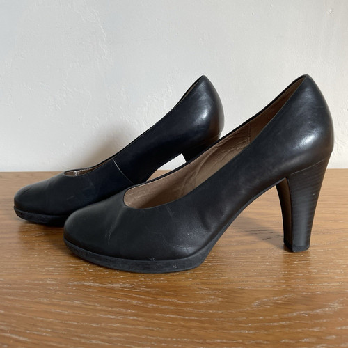 Gabor black leather round toe - round,