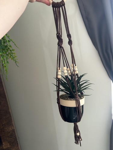 Brown cotton macramé - macramé, plant