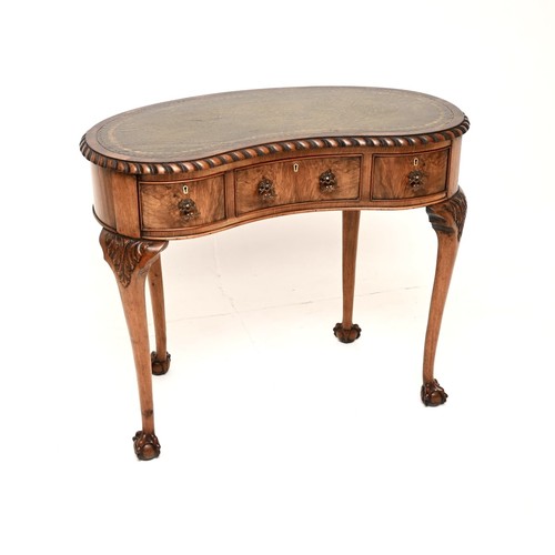 Antique burr walnut leather - antique,