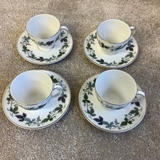 Royal Doulton Burgundy Espresso Cups & Saucers x 4