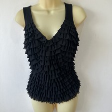 Frank Lyman Black Frill Top