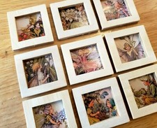 Flower Fairy prints in frames paintings pictures 1:12th scale dolls house UH52