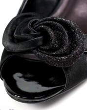 Lunar Satin Peep Toes Black