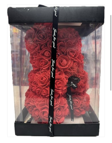 Red rose bear gift box - bear, in