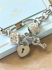 Silver heart padlock - silver,