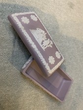 Vintage Wedgwood Lilac Jasperware Rectangular Trinket Box – Made in England