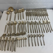 Vintage Thailand Bronze Cutlery set~ Marked Thailand  77 ITEMS SEE PHOTO'S