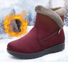 Wide Fit Women Boots Fur Lined Winter Warm Ankle Outdoor Snow Boots UK Size 2-9