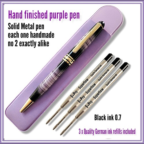 Hand crafted purple - hand, enamelled