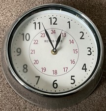 VINTAGE RETRO VIBE CHROME WALL CLOCK VGC